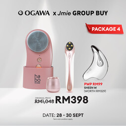 [Jmie Group Buy - Package 4] Habo by Ogawa Eyrin Anti-Aging Eye Massager + Habo Rosae 2-in1 Facial Cleansing Brush Device + Ogawa Unique SHEEN W